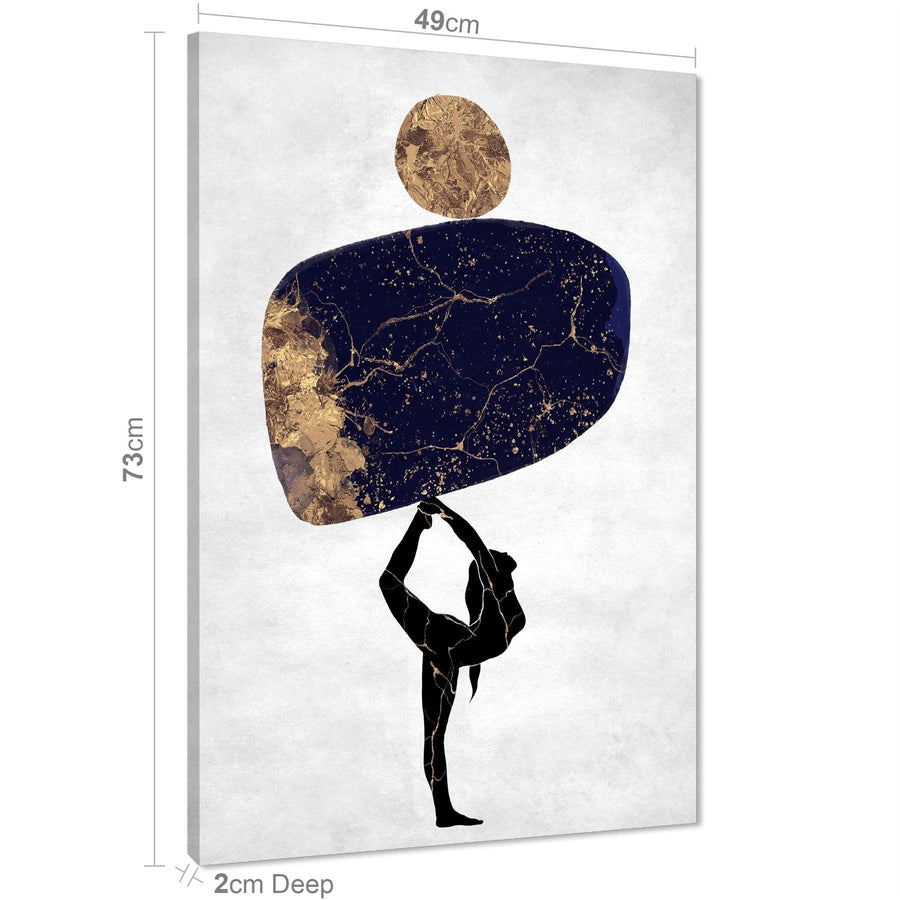 Abstract Navy Gold Balance Design Canvas Art Prints