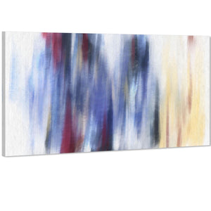 Abstract Blue Yellow Oil Paint Effect Canvas Wall Art Print