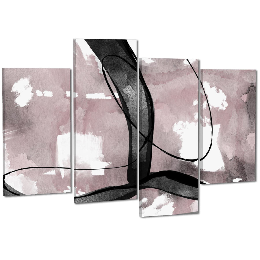 Abstract Blush Pink Black Artwork Framed Wall Art Print