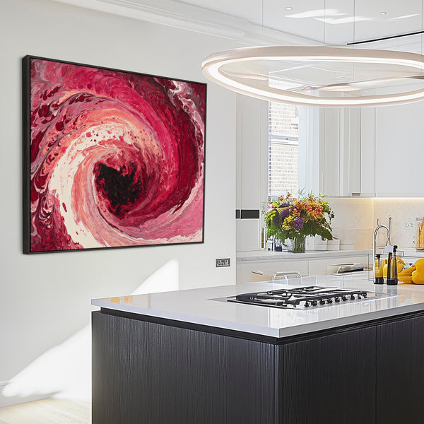 Red Abstract Framed Art Print - Fiery Inferno