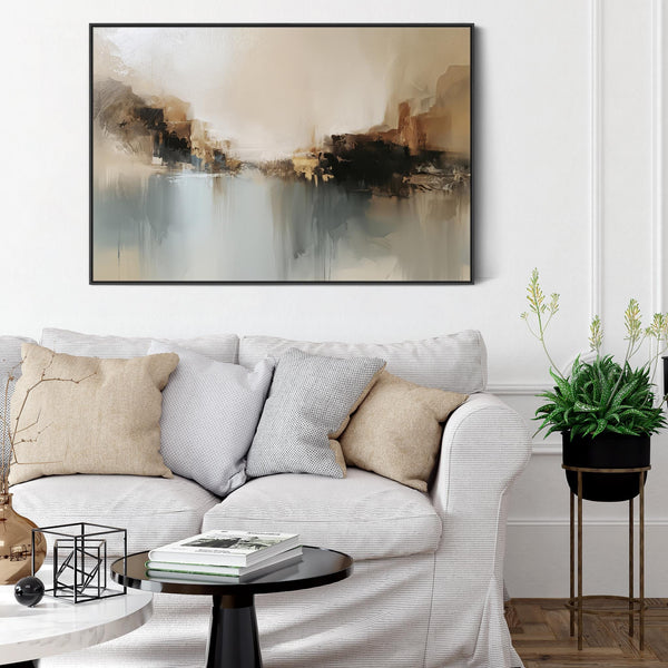 Living Room Artwork on Canvas For Lounge - Teal Blue Orange