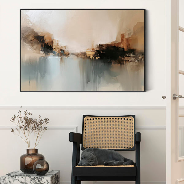 Living Room Artwork on Canvas For Lounge - Teal Blue Orange