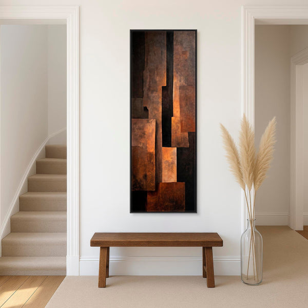 Tall Rust Brown Orange Upright Wall Art - Earth Shadows
