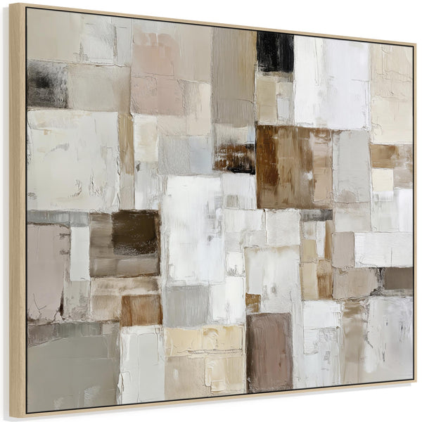 Hallway Framed Canvas Neutral Blush Brown Entrance Way Artwork