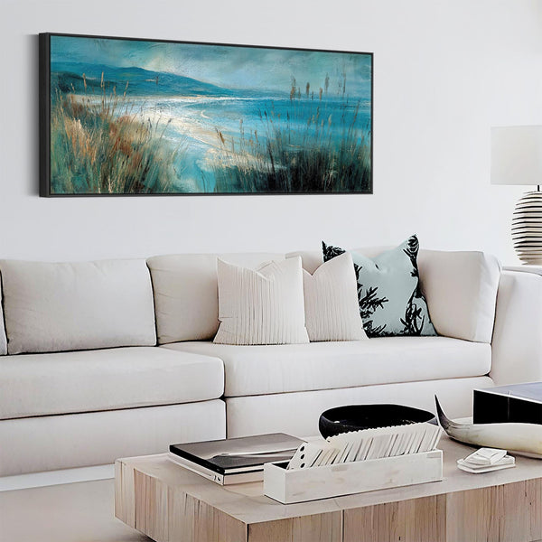 Wide Living Room Framed Wall Art Canvas for Lounge - Tempest