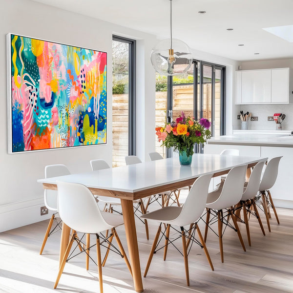 Multi-Coloured Unique Abstract Framed Wall Art Colourful Illusions