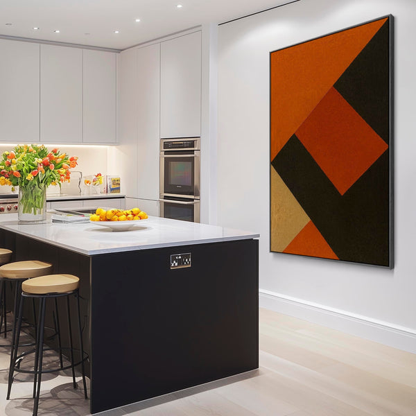 Orange Wall Art Canvas Framed - Umber Angles