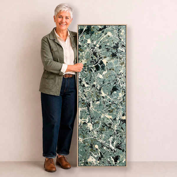 Tall Upright Framed Picture - Abstract Jackson Pollock Style