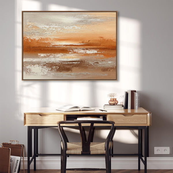 Rust Abstract Framed Artwork - Sienna Horizon