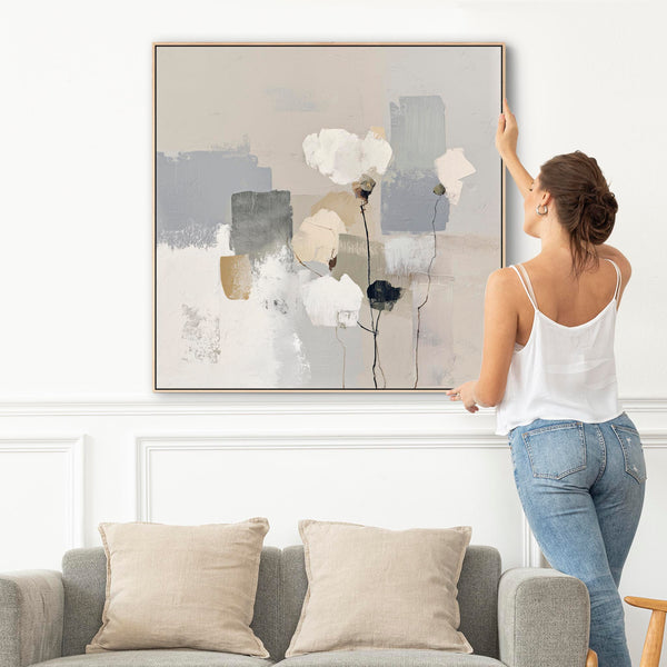 Hallway Framed Wall Art Canvas Abstract Floral Entrance