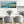 Wide Teal Blue Framed Beach Wall Art on Canvas - Coastal Calm