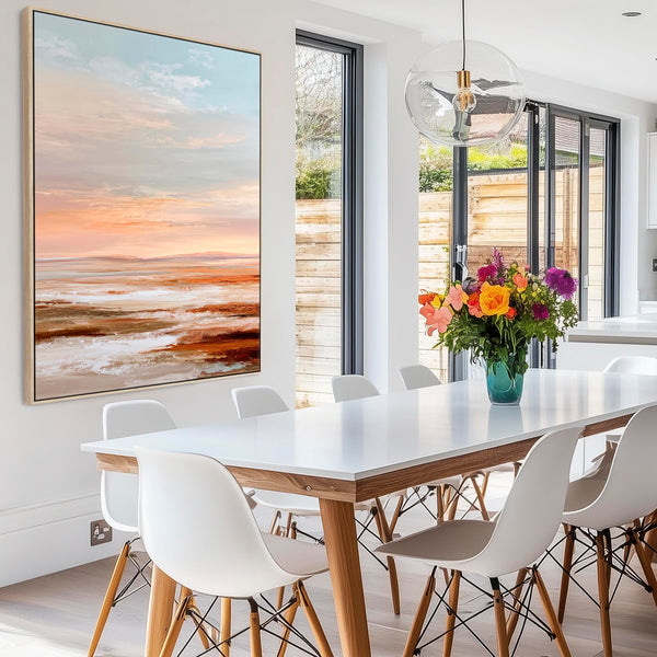Orange Grey - Rust Horizons 2 - Framed Abstract Landscape Artwork