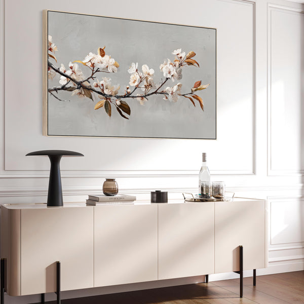 Warm Cream Grey Framed Living Room Wall Art for lounge Harvest