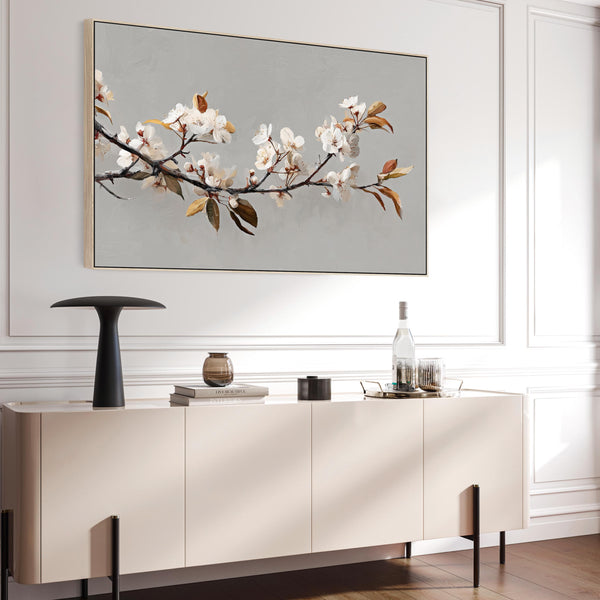 Warm Cream Grey Framed Living Room Wall Art for lounge Harvest