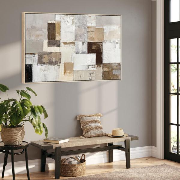 Hallway Framed Canvas Picture - Warm Neutral Entrance Artwork