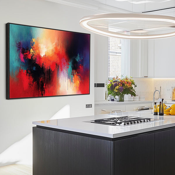 Extra Large Multi-Coloured Unique Framed Wall Art Colourful Illusion