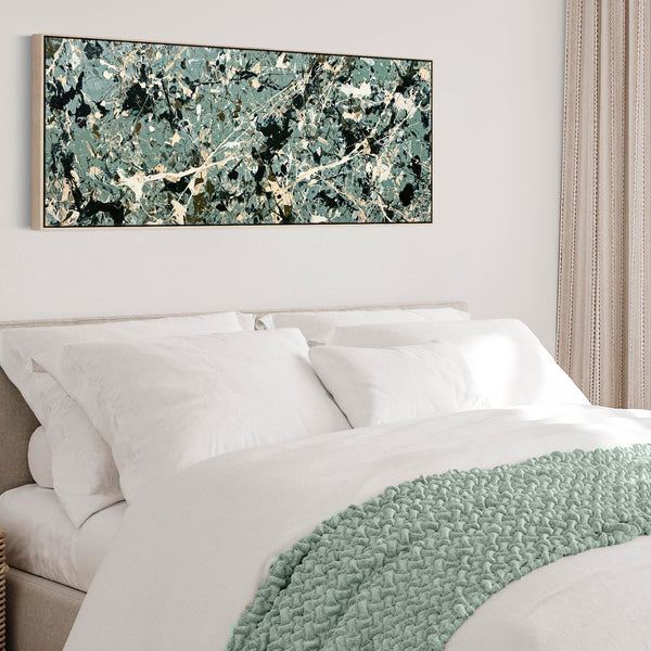 Bedroom Picture - Abstract Jackson Pollock Style over Bed Art