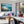 Large Teal Blue Grey Framed Canvas Picture - Highland Coast