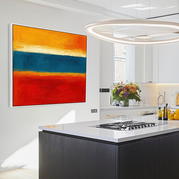 Multi-Coloured Unique Abstract Artwork Framed Colouful Embrace for Kitchen