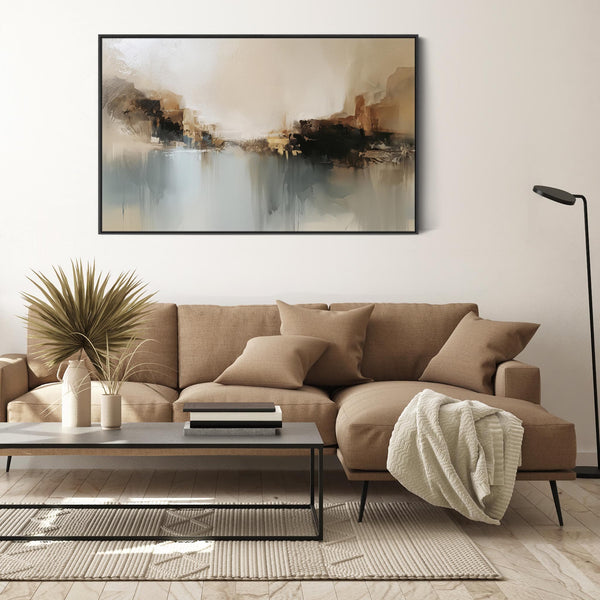Living Room Artwork on Canvas For Lounge - Teal Blue Orange