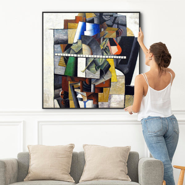 Kazimir Malevich Multi-Coloured Framed Abstract Artwork Canvas Mikhail Matyushkin Painting