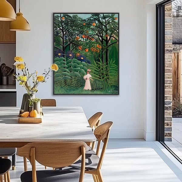 Large Henri Rousseau Wall Art Canvas Print of Woman Walking in an Exotic Forest