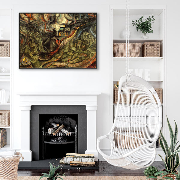 Umberto Boccioni Framed Artwork on Canvas States of Mind The Farewells