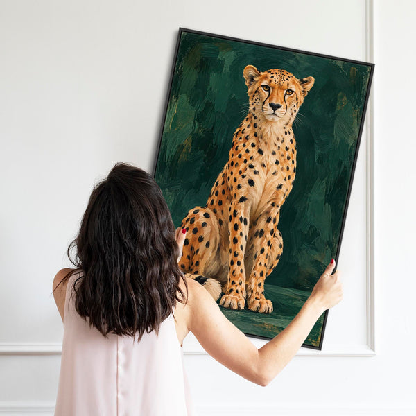 Cheetah Big Cat - Framed Canvas Artwork - Freya - Trusting
