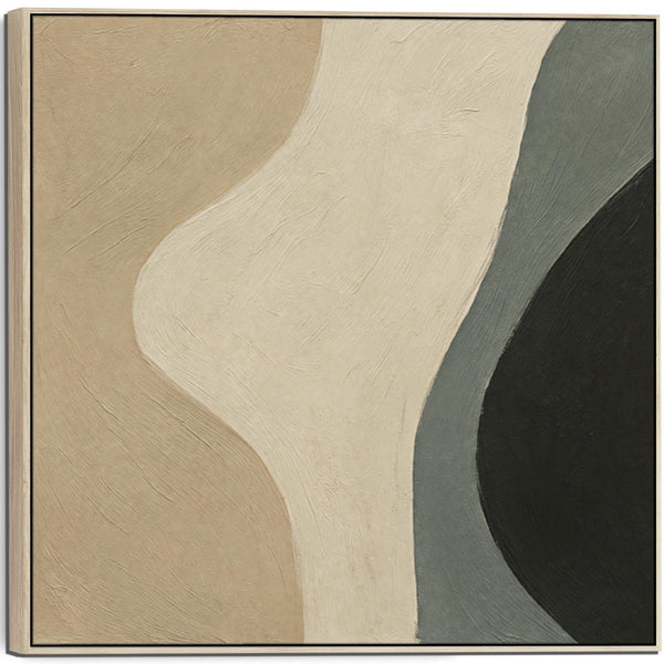 Green Cream Wall Art Framed Abstract - Earthbound Flow