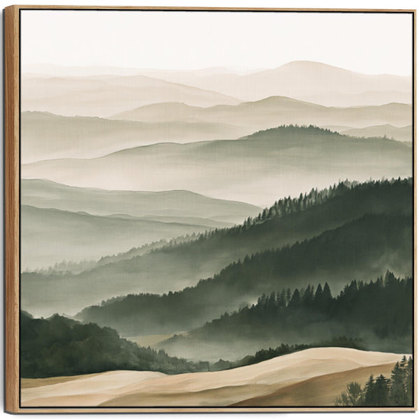 Living Room Framed Wall Art Canvas for Lounge - Tuscan Forest