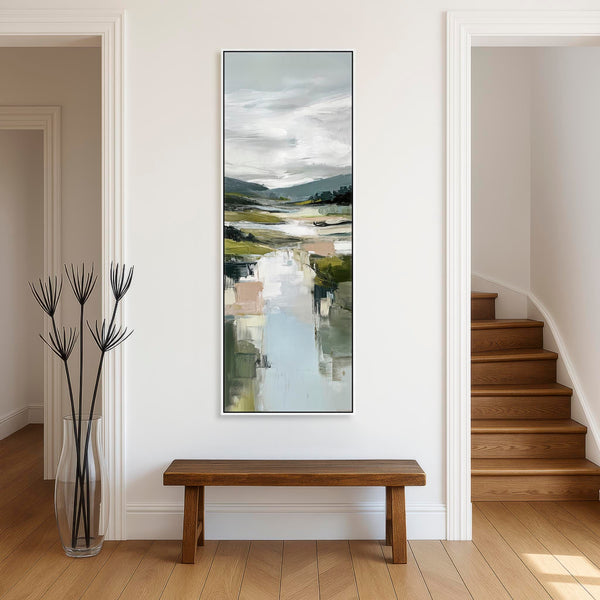 Tall Scottish Highland Wall Art - Narrow Loch Vertical Canvas