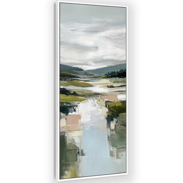 Tall Scottish Highland Wall Art - Narrow Loch Vertical Canvas