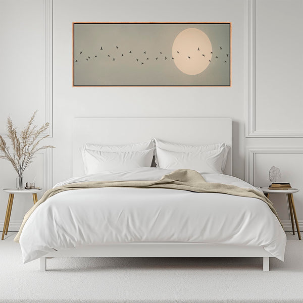 Wide Framed Long Canvas - Japandi Narrow Panoramic Artwork