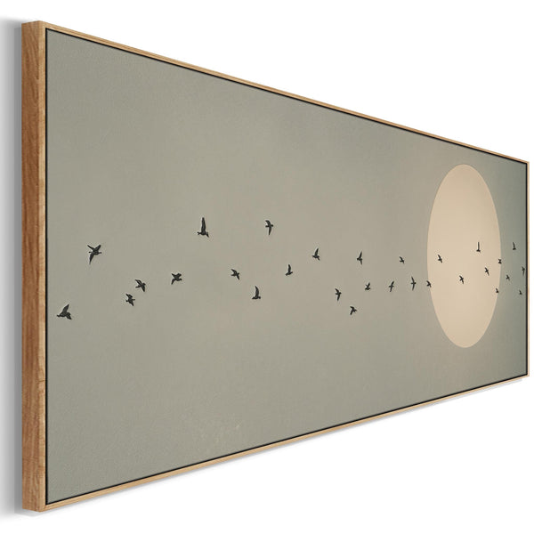 Wide Framed Long Canvas - Japandi Narrow Panoramic Artwork