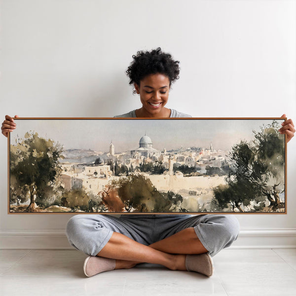 Islamic Palestine Framed Canvas Wall Art - Al Aqsa Qibli Mosque