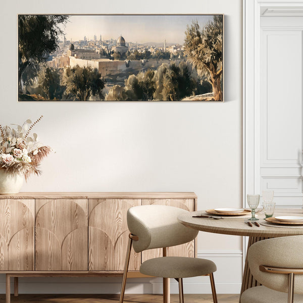 Wide Islamic Framed Wall Art Al Aqsa Qibli Mosque - Jerusalem