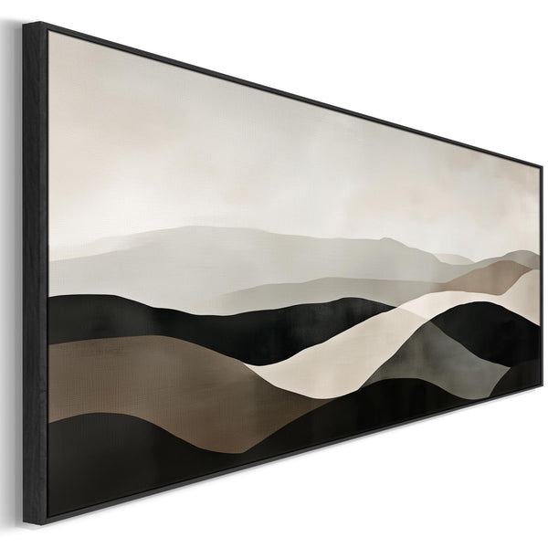 Green Sage Framed Horizontal Wall Art Panoramic Landscape - Rolling Hills