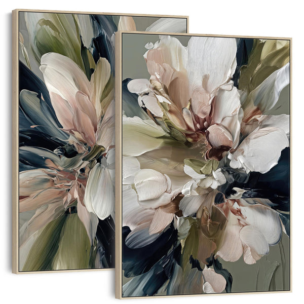 Extra Large Living Room Pair Canvas Pictures Framed - Set of 2