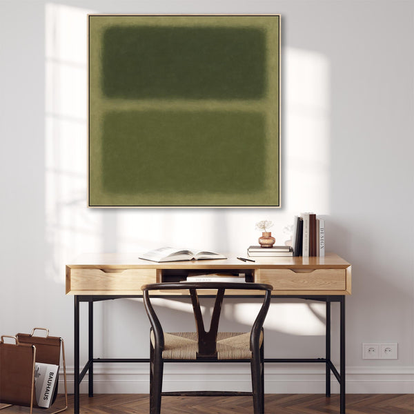 Sage Green Canvas Artwork Framed Rothko Style - Abstract Garden