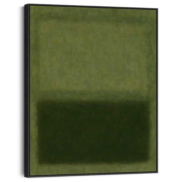 Dark Green Framed Artwork Canvas Rothko Style - Abstract Pasture