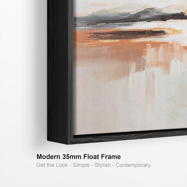 Hallway Wall Art for Entrance Way - Orange Grey Abstract Artwork