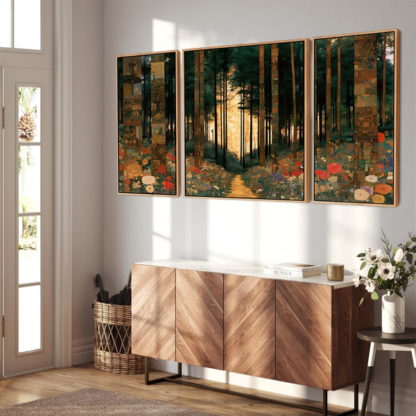 Extra Large Set 3 Gustav Klimt inspired Framed Art - Enchanted