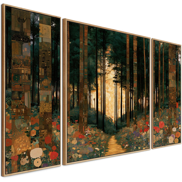 Extra Large Set 3 Gustav Klimt inspired Framed Art - Enchanted