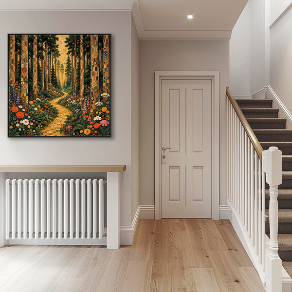 Gustav Klimt inspired Colourful Framed Canvas - Forest Path