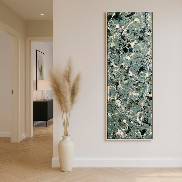 Tall Upright Framed Picture - Abstract Jackson Pollock Style