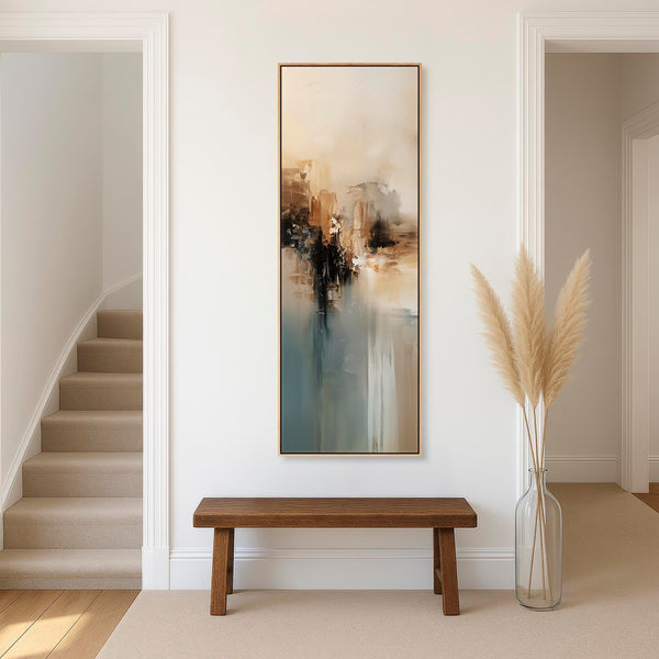 Hallway Framed Artwork on Canvas for Entrance Way - Teal Calm