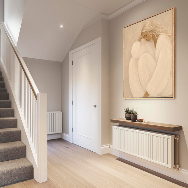 Framed Artwork for Bedroom - Thoughtful Elegance 1 - Neutral Beige