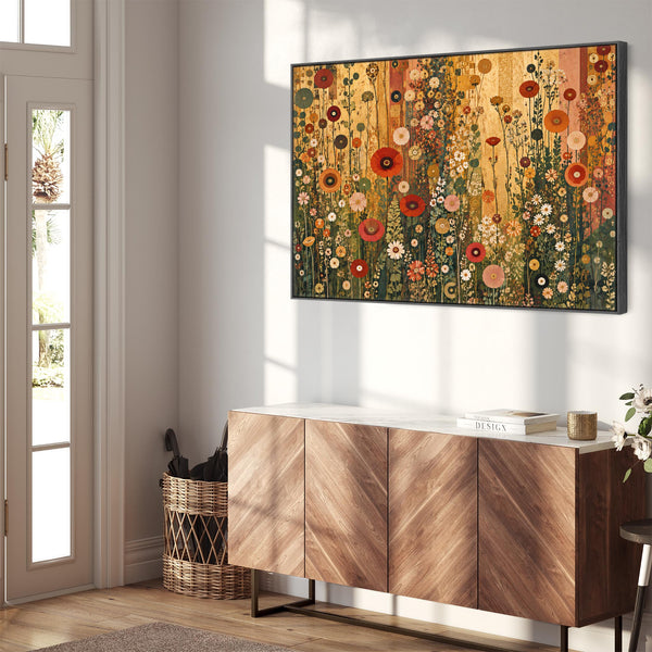 Gustav Klimt inspired Colourful Kitchen Framed Canvas Wall Art