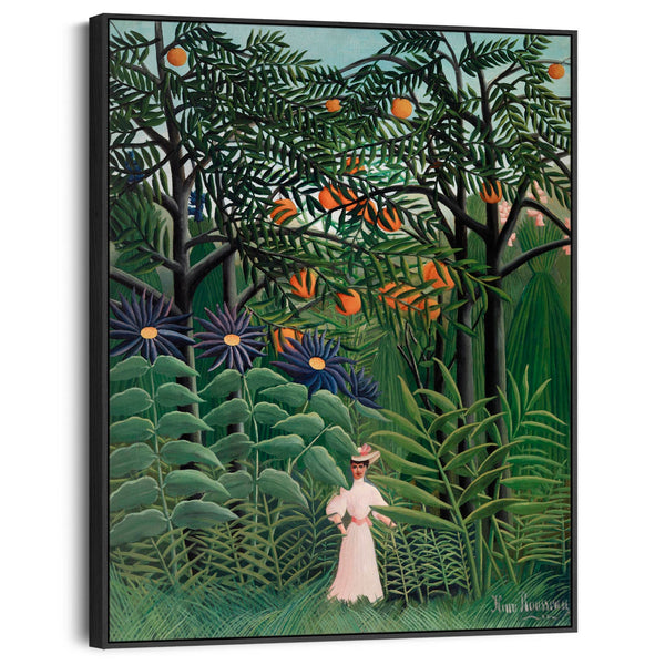 Large Henri Rousseau Wall Art Canvas Print of Woman Walking in an Exotic Forest