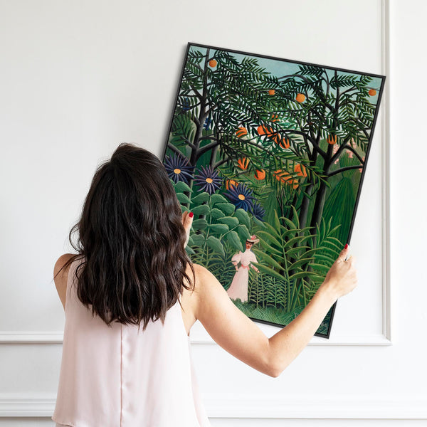 Large Henri Rousseau Wall Art Canvas Print of Woman Walking in an Exotic Forest
